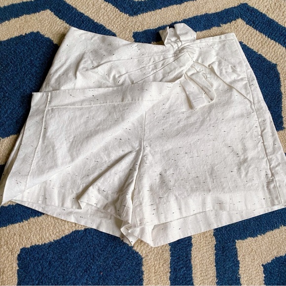 🐚 REBECCA TAYLOR WHITE BLACK TIE DETAIL HIGH WAIST SKORT! - Picture 7 of 13